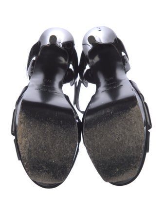 Saint Laurent Patent Leather T-Strap Sandals