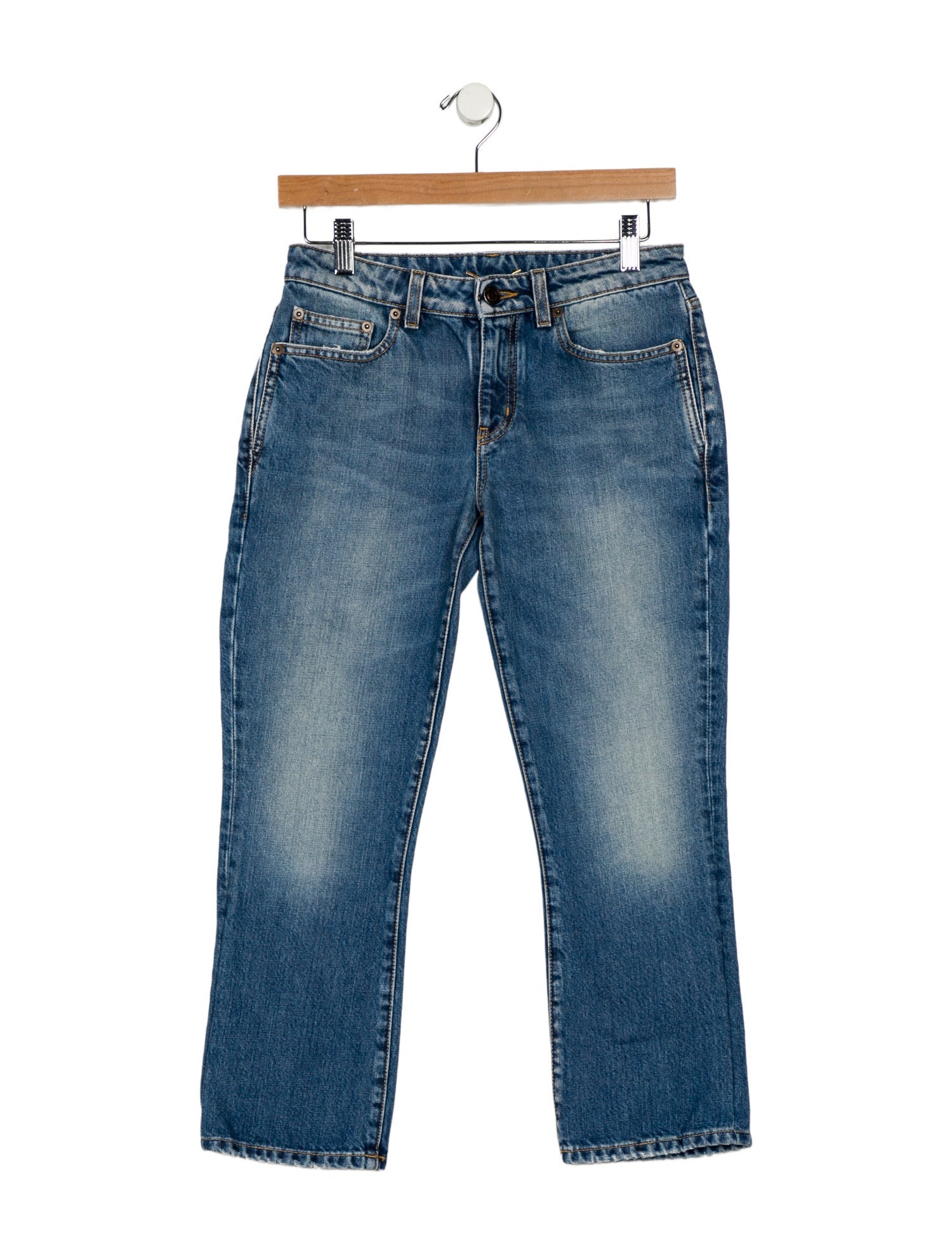 Saint Laurent Low-Rise Straight Leg Jeans