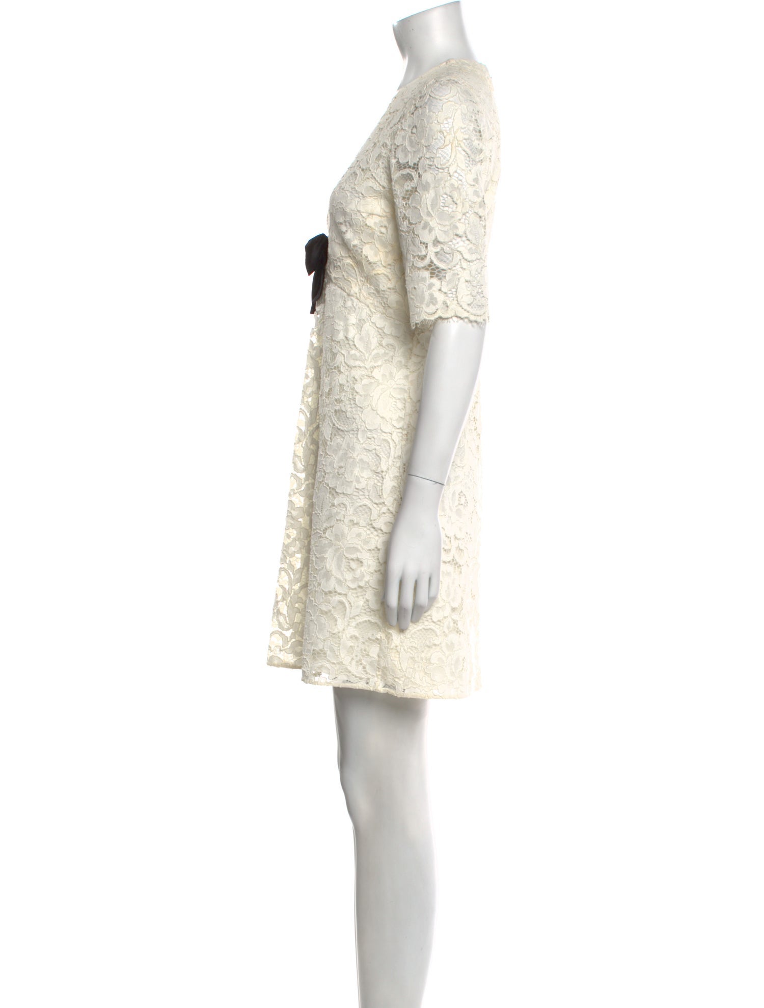 Saint Laurent Lace Pattern Mini Dress