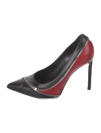 Saint Laurent Leather Colorblock Pattern Pumps