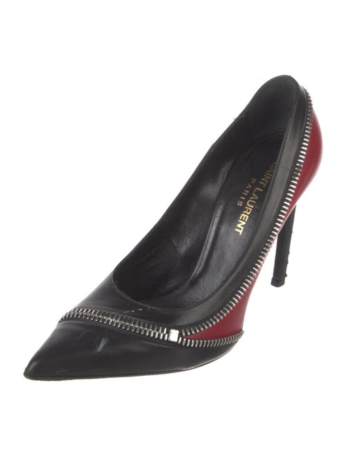 Saint Laurent Leather Colorblock Pattern Pumps