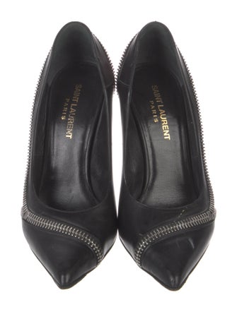 Saint Laurent Leather Colorblock Pattern Pumps