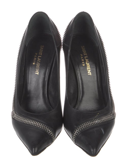 Saint Laurent Leather Colorblock Pattern Pumps