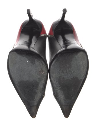 Saint Laurent Leather Colorblock Pattern Pumps