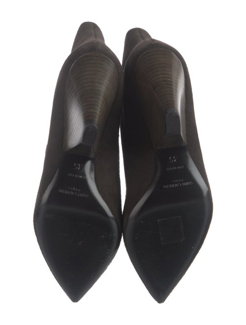 Saint Laurent Suede Leather Trim Embellishment Boots