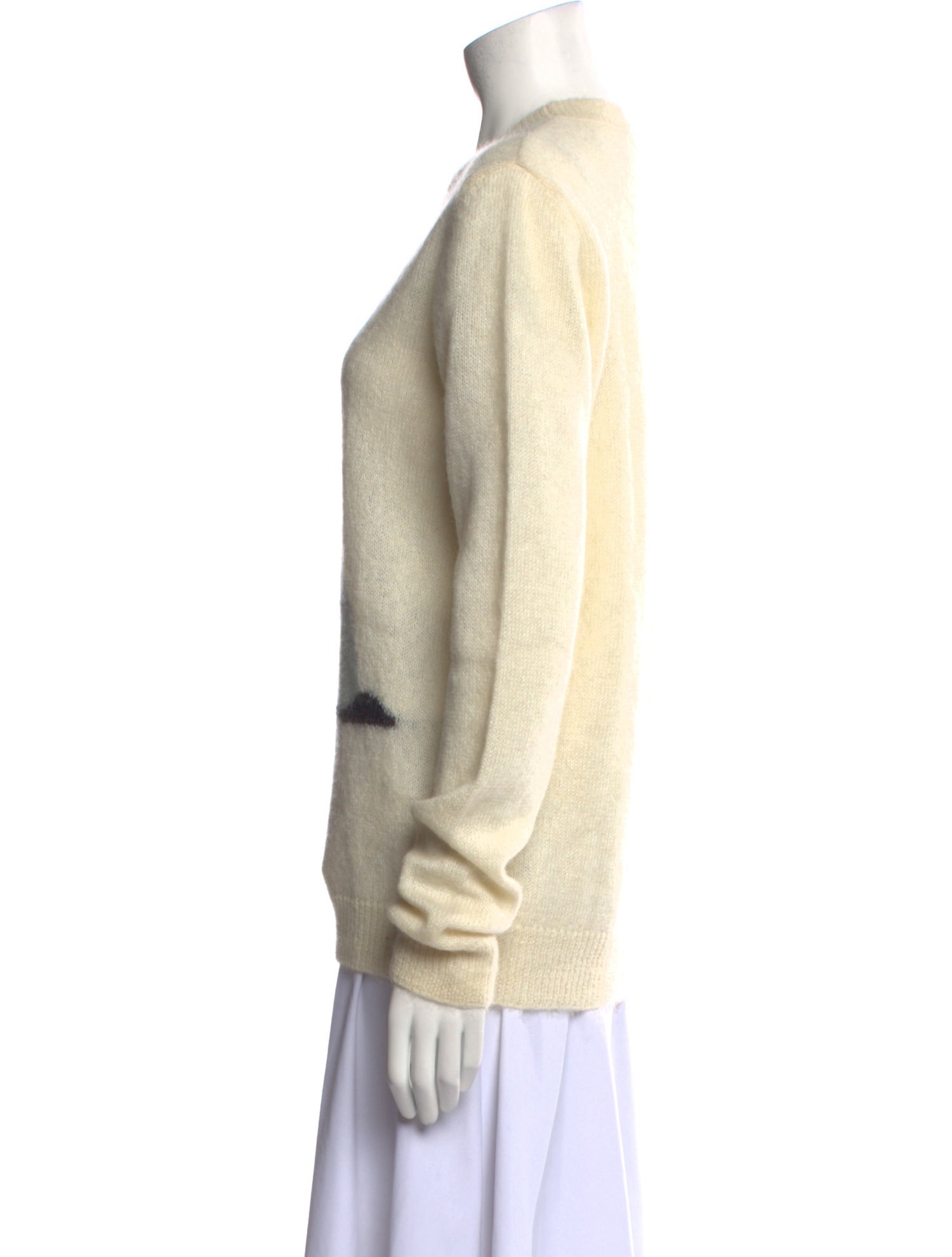 Saint Laurent Mohair Graphic Print Sweater