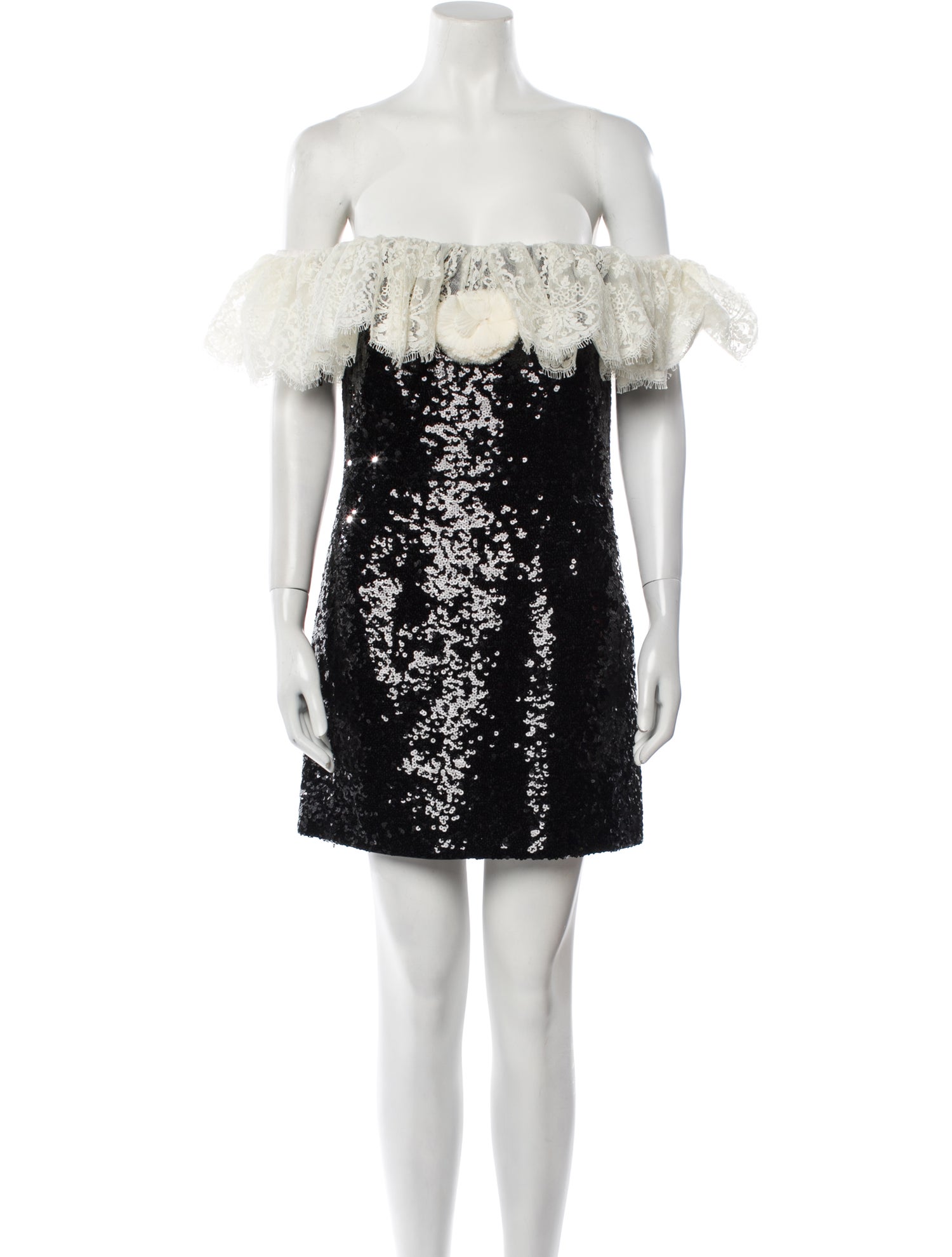 Saint Laurent Off-The-Shoulder Mini Dress