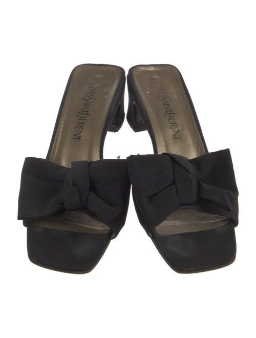 Saint Laurent Canvas Bow Accents Slides