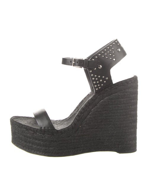 Saint Laurent Leather Studded Accents Espadrilles