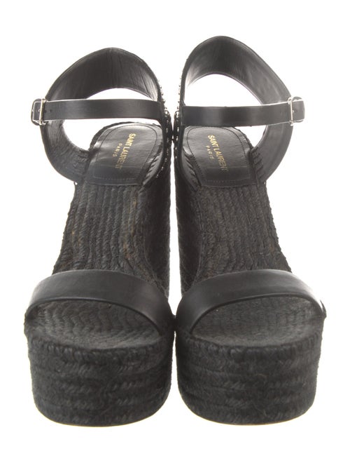 Saint Laurent Leather Studded Accents Espadrilles