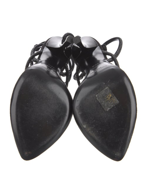 Saint Laurent Suede Crystal Embellishments Sandals