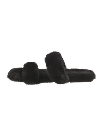 Saint Laurent Mink Slides