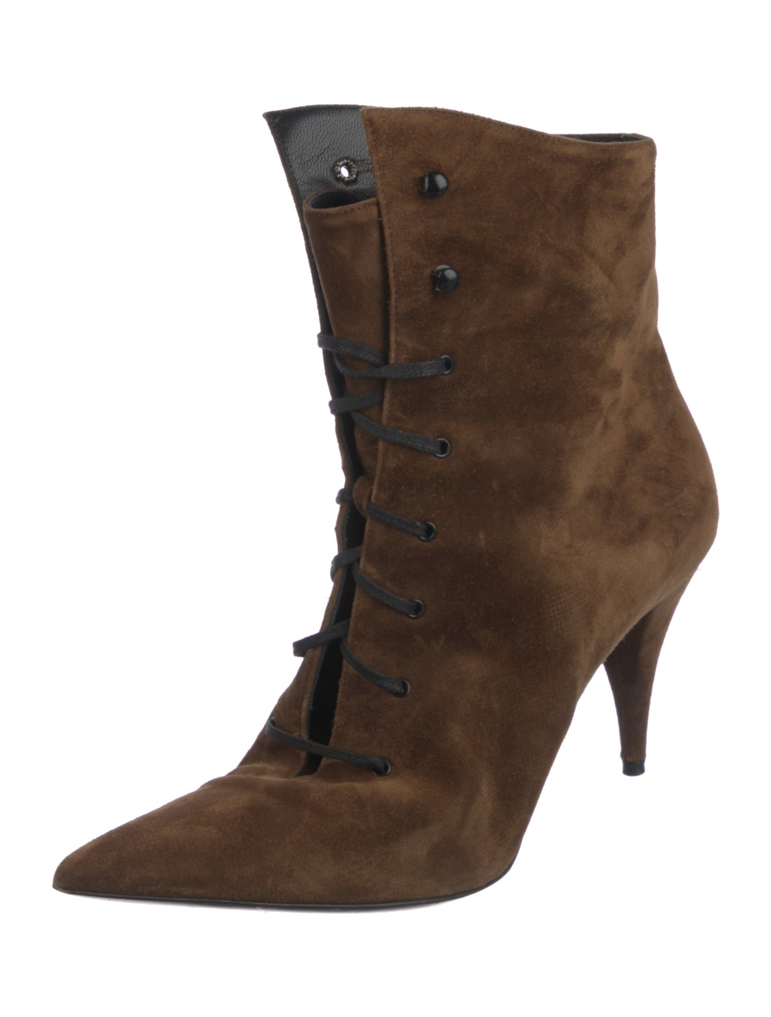 Saint Laurent Suede Lace-Up Boots