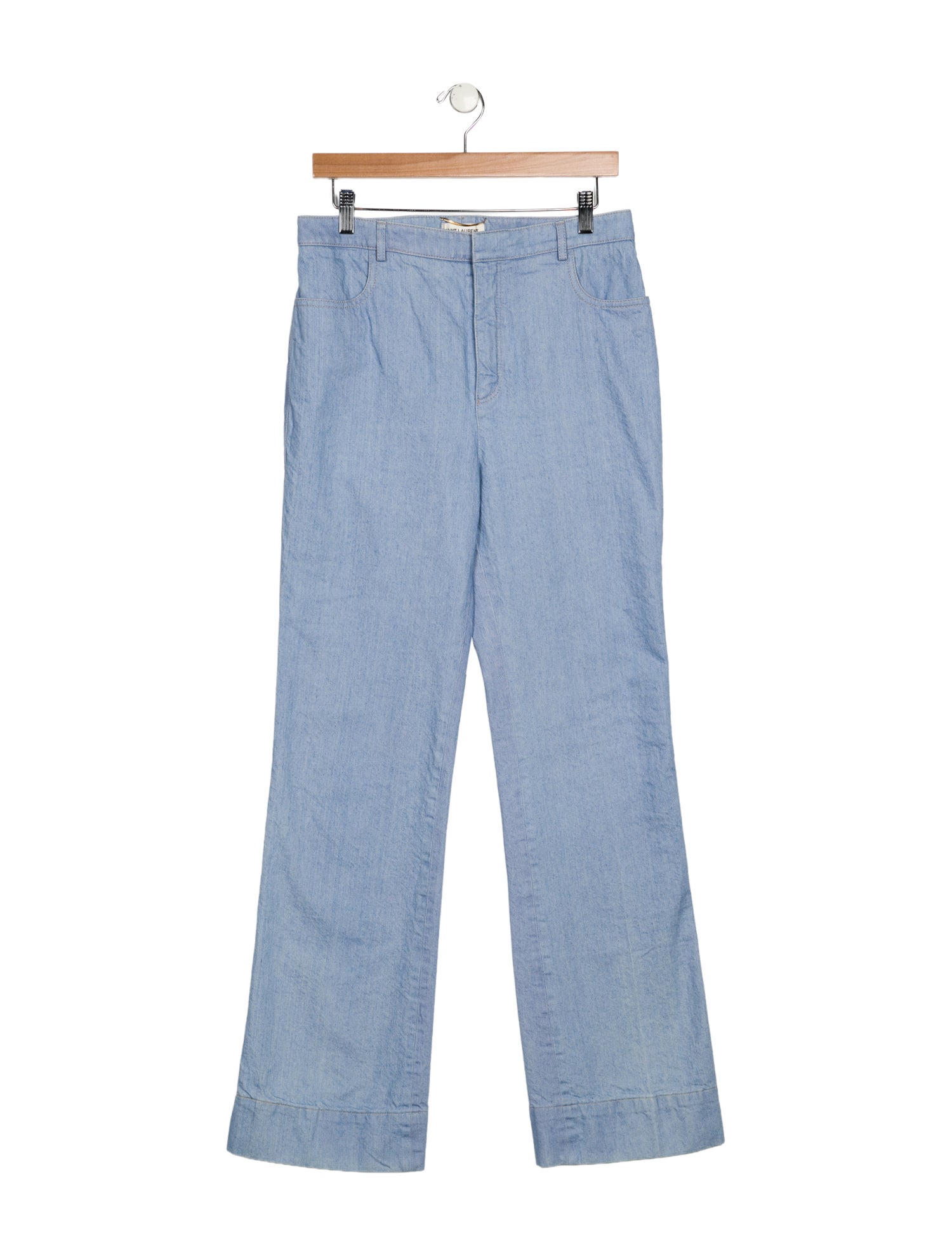 Saint Laurent Mid-Rise Wide Leg Jeans