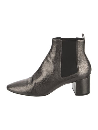 Saint Laurent Leather Colorblock Pattern Chelsea Boots