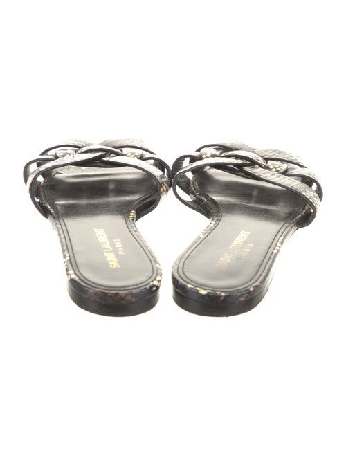 Saint Laurent Leather Animal Print Slides