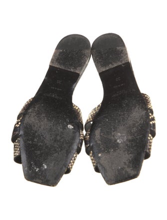 Saint Laurent Leather Animal Print Slides