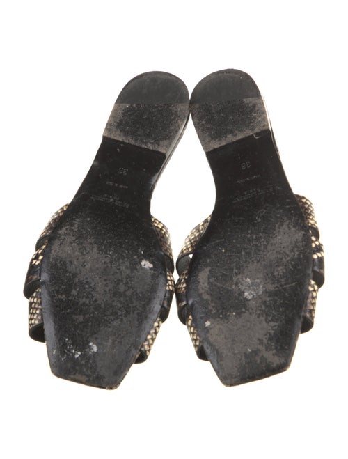 Saint Laurent Leather Animal Print Slides