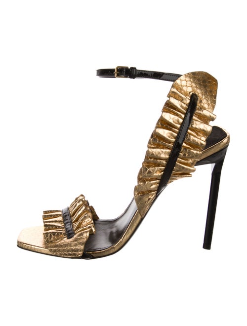 Saint Laurent Leather Animal Print Sandals
