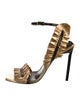 Saint Laurent Leather Animal Print Sandals