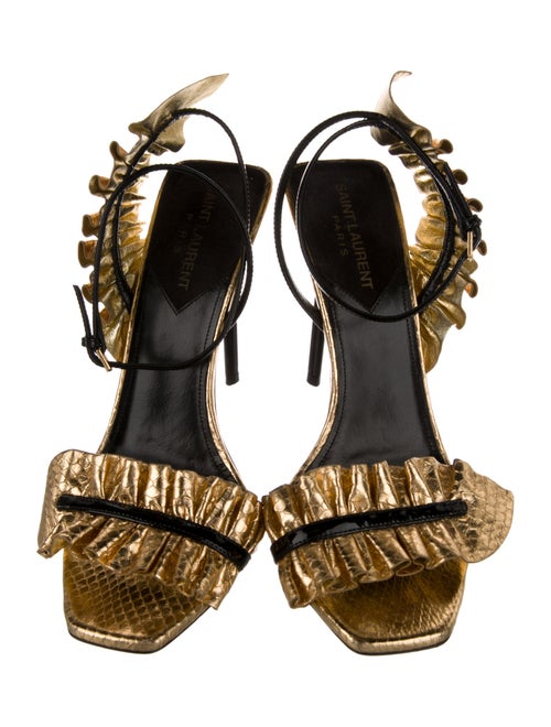 Saint Laurent Leather Animal Print Sandals