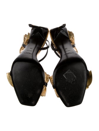 Saint Laurent Leather Animal Print Sandals