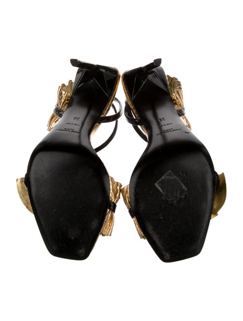 Saint Laurent Leather Animal Print Sandals