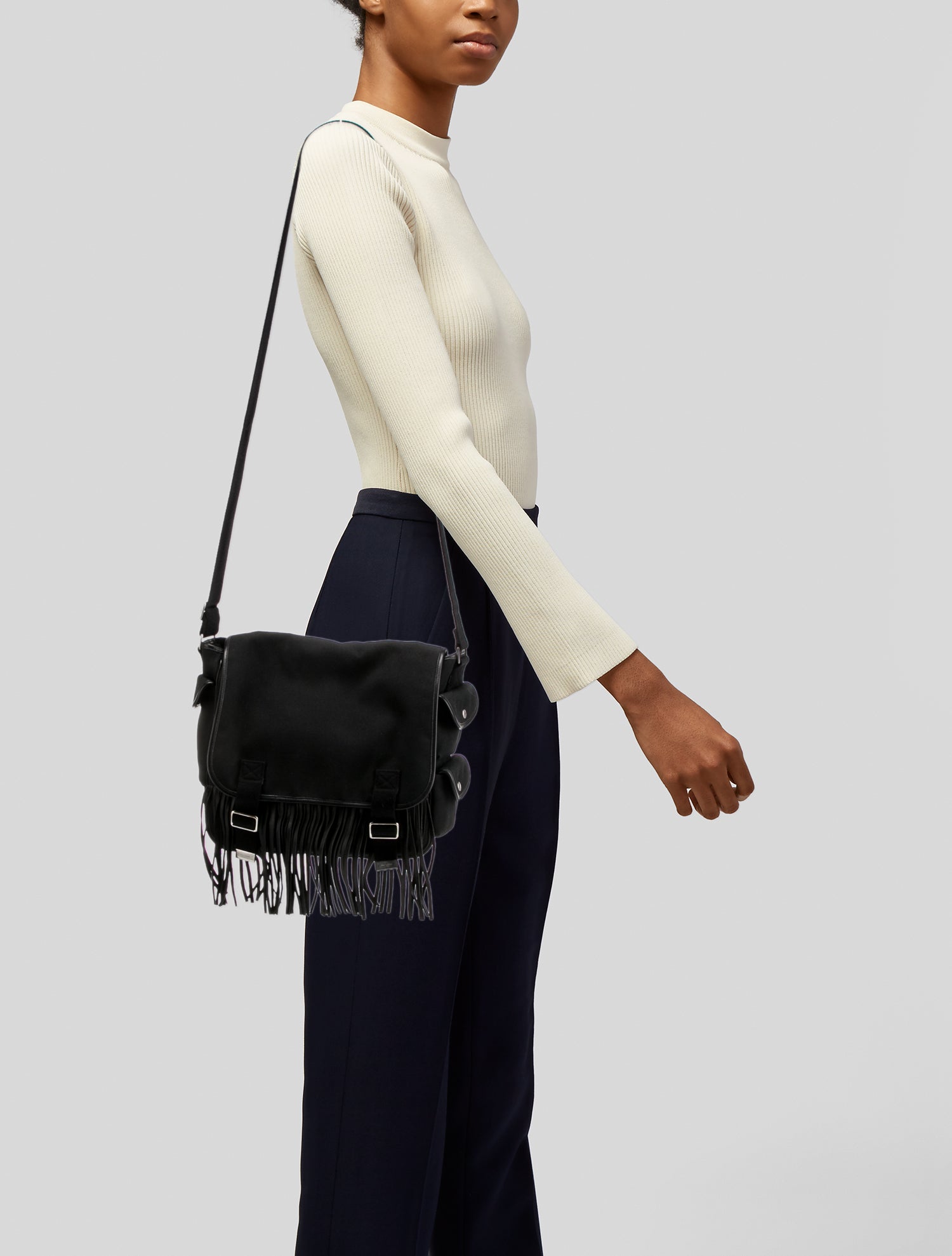 Saint Laurent Canvas Messenger Bag