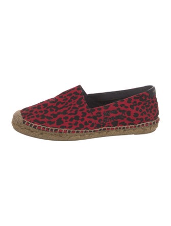 Saint Laurent Canvas Animal Print Espadrilles