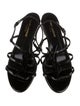 Saint Laurent Signature Logo Patent Leather Slingback Sandals