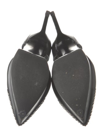 Saint Laurent Leather Studded Accents T-Strap Pumps