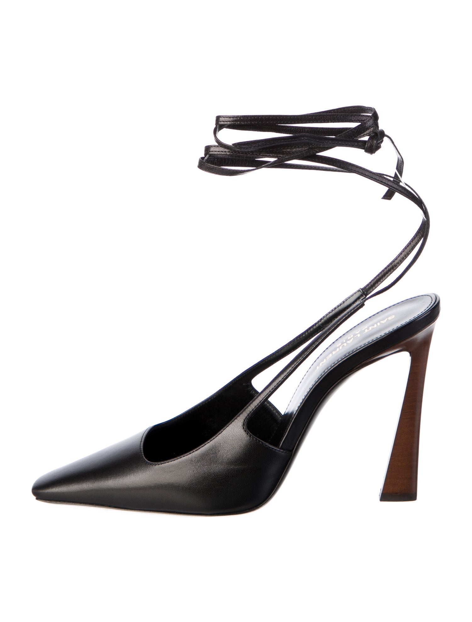 Saint Laurent Leather Slingback Pumps w/ Tags