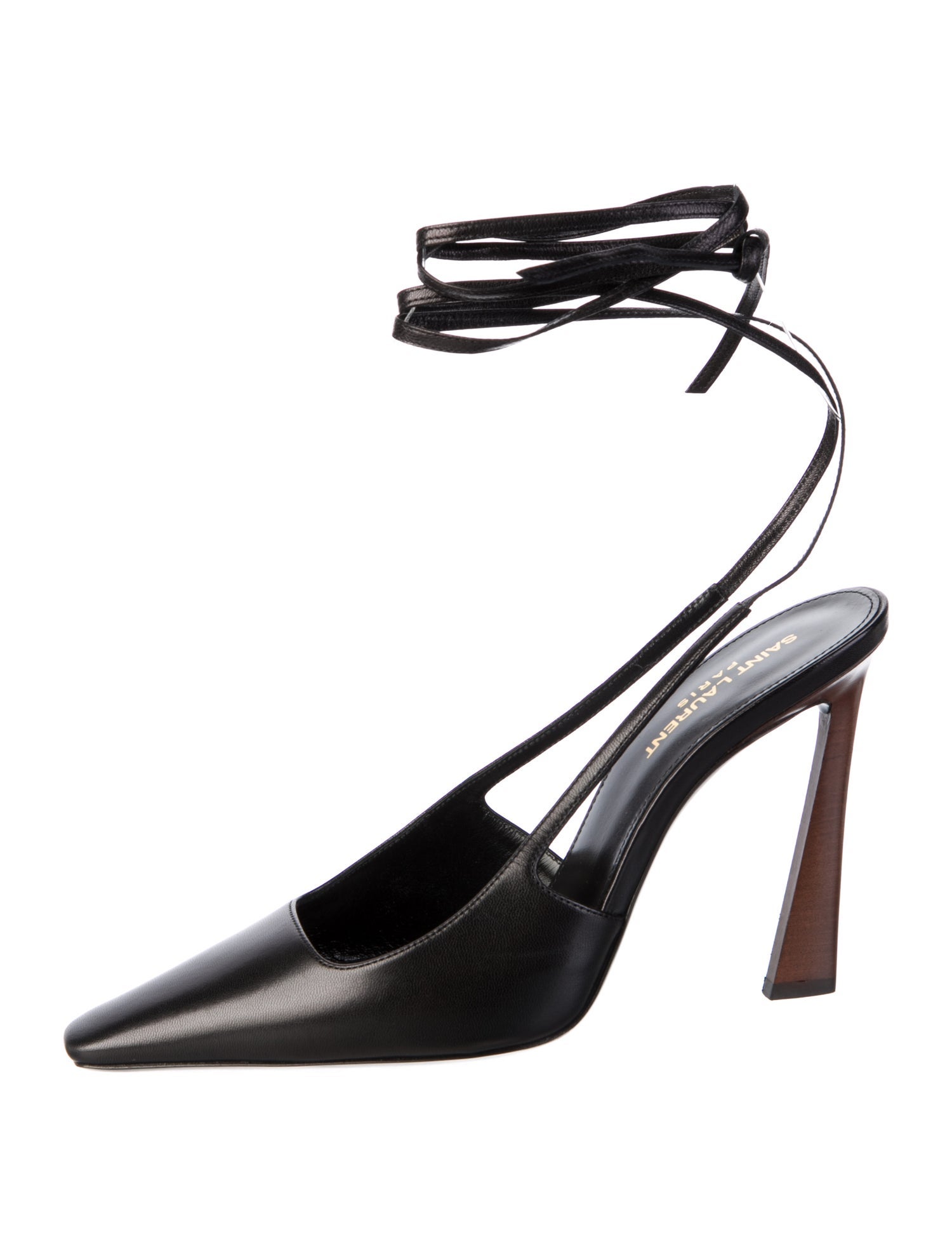Saint Laurent Leather Slingback Pumps w/ Tags