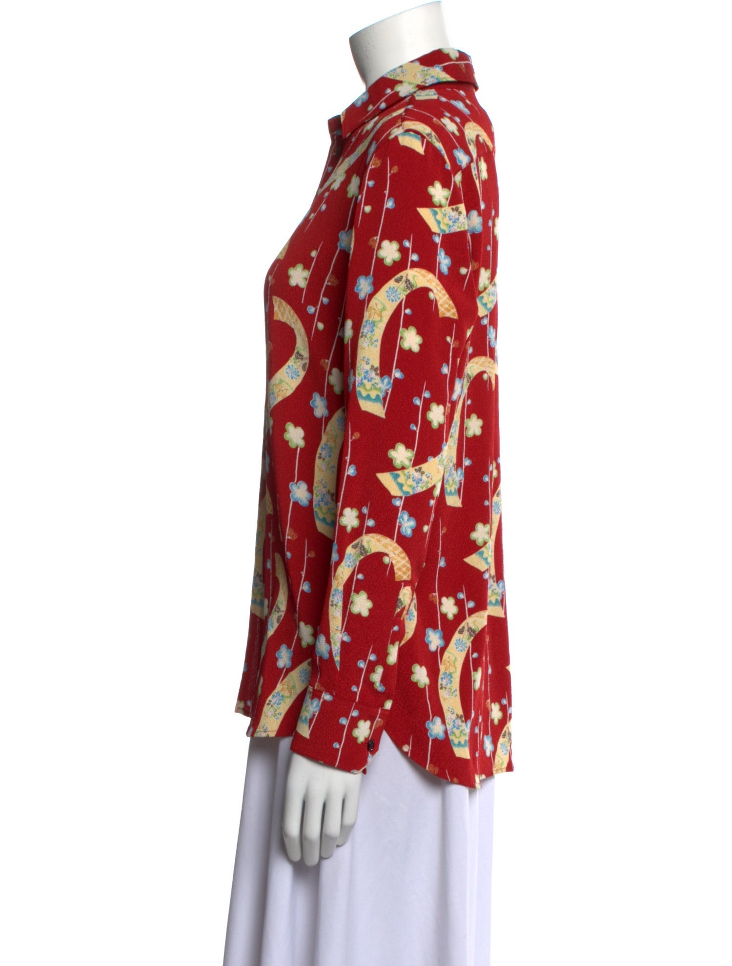 Saint Laurent 2015 Printed Button-Up Top