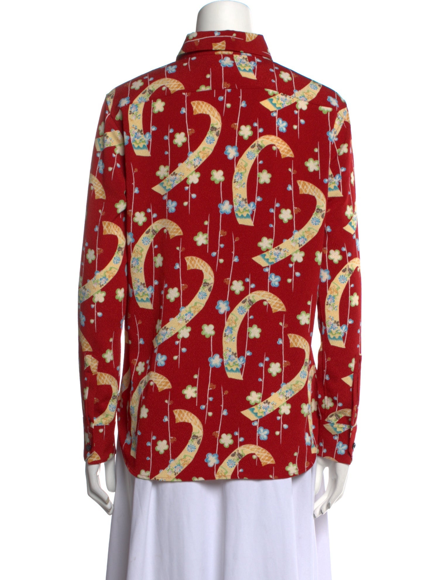 Saint Laurent 2015 Printed Button-Up Top