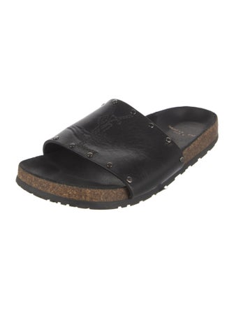 Saint Laurent Leather Studded Accents Slides