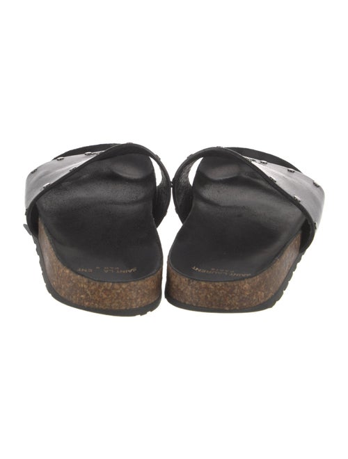 Saint Laurent Leather Studded Accents Slides