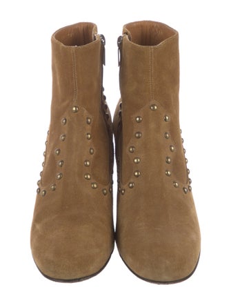 Saint Laurent Suede Studded Accents Boots