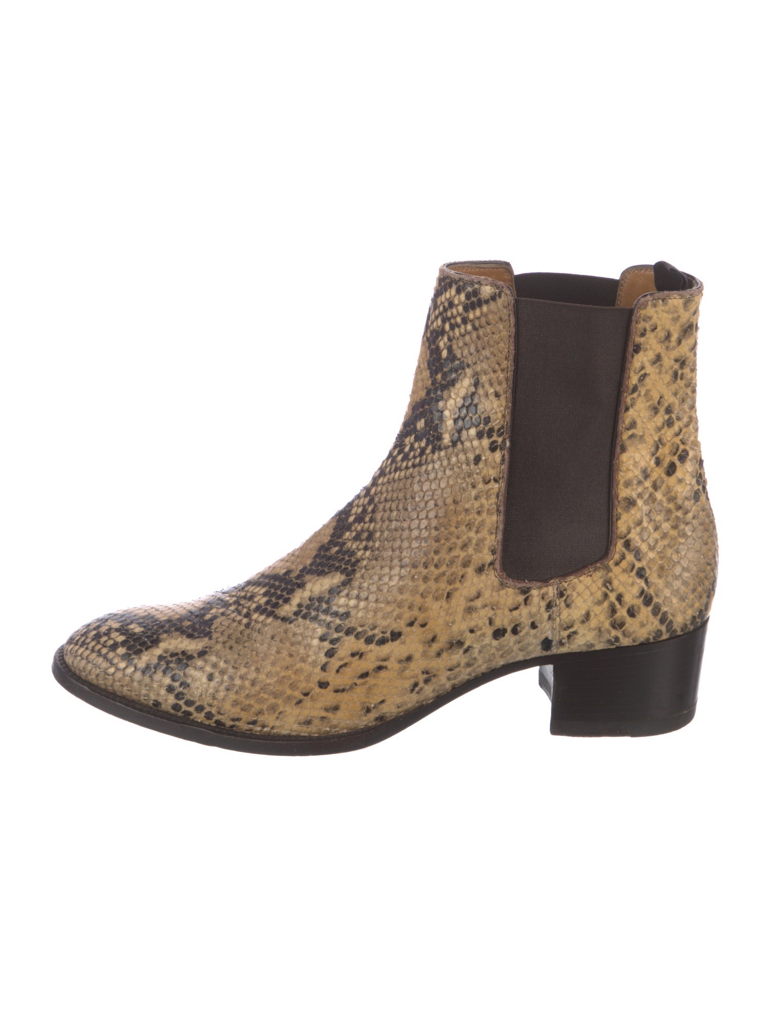 Saint Laurent Snakeskin Animal Print Chelsea Boots