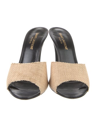 Saint Laurent Raffia Slides