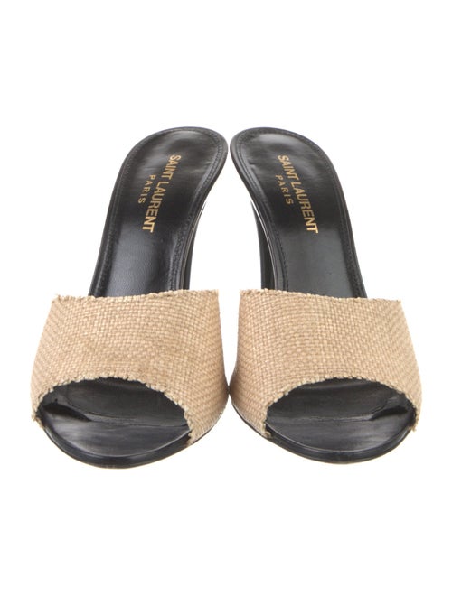 Saint Laurent Raffia Slides