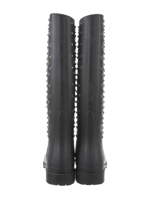 Saint Laurent Rubber Crystal Embellishments Rain Boots