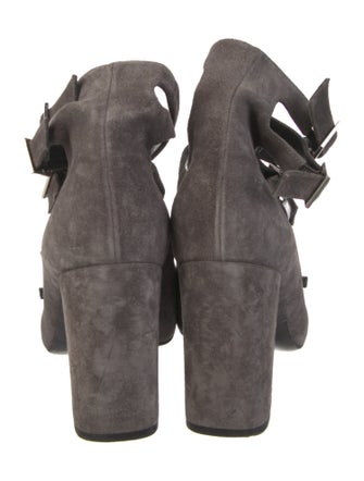 Saint Laurent Suede Cutout Accent Gladiator Sandals