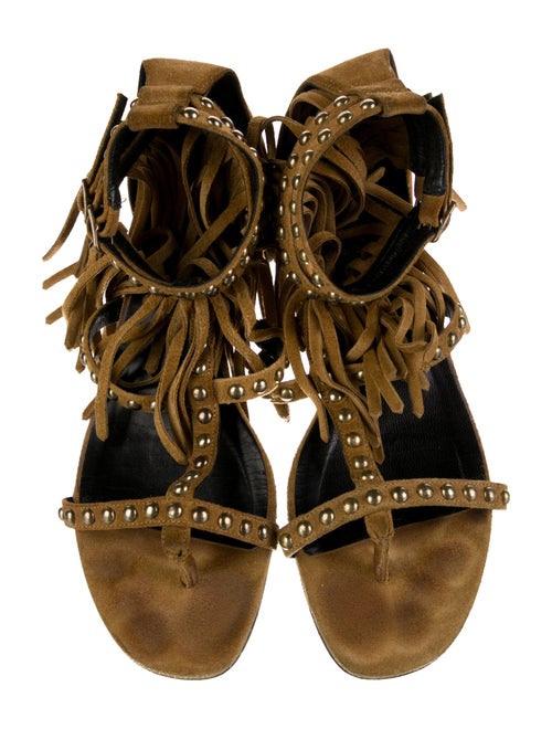 Saint Laurent Suede Studded Accents Gladiator Sandals
