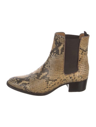 Saint Laurent Snakeskin Animal Print Chelsea Boots