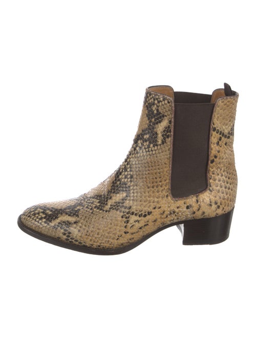 Saint Laurent Snakeskin Animal Print Chelsea Boots