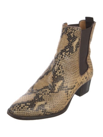 Saint Laurent Snakeskin Animal Print Chelsea Boots