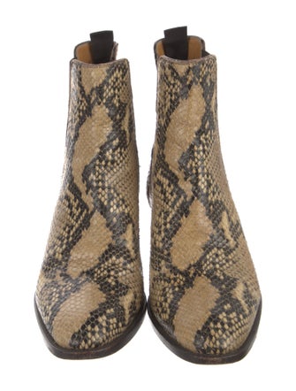 Saint Laurent Snakeskin Animal Print Chelsea Boots