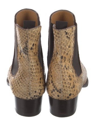 Saint Laurent Snakeskin Animal Print Chelsea Boots