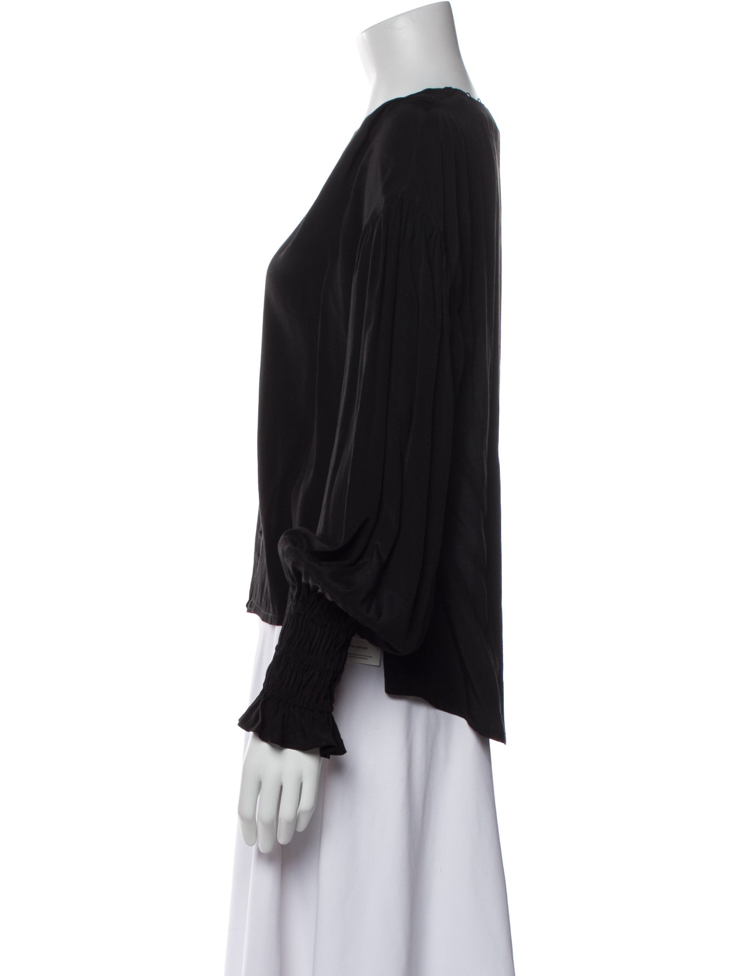 Saint Laurent Silk V-Neck Blouse